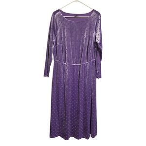 Torrid Size 1 Crushed Velvet Purple Polka Dot Dress